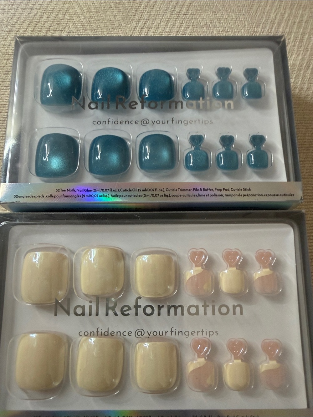 Reformation Cream & Blush Heart Press-On Toe Nails - Picture 5 of 6